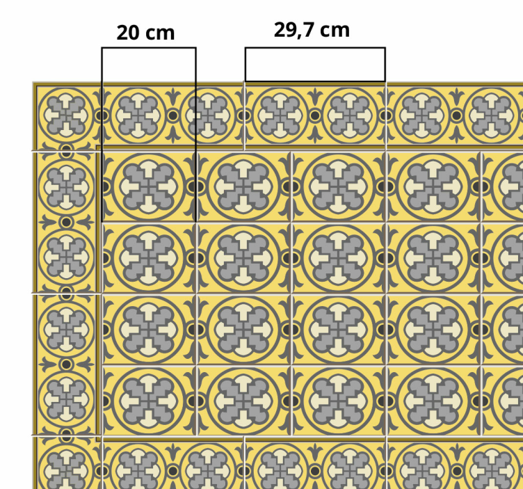 Alfombra hidráulica vinílica mediterráneo adornado - TenVinilo