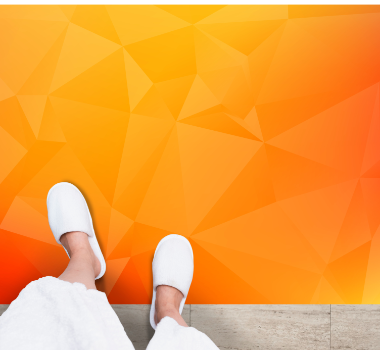 Alfombra vinilo salón formas geométricas naranjas - TenVinilo