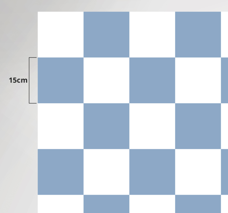 Alfombra vinílica dormitorio tonos  azul y blanco - TenVinilo