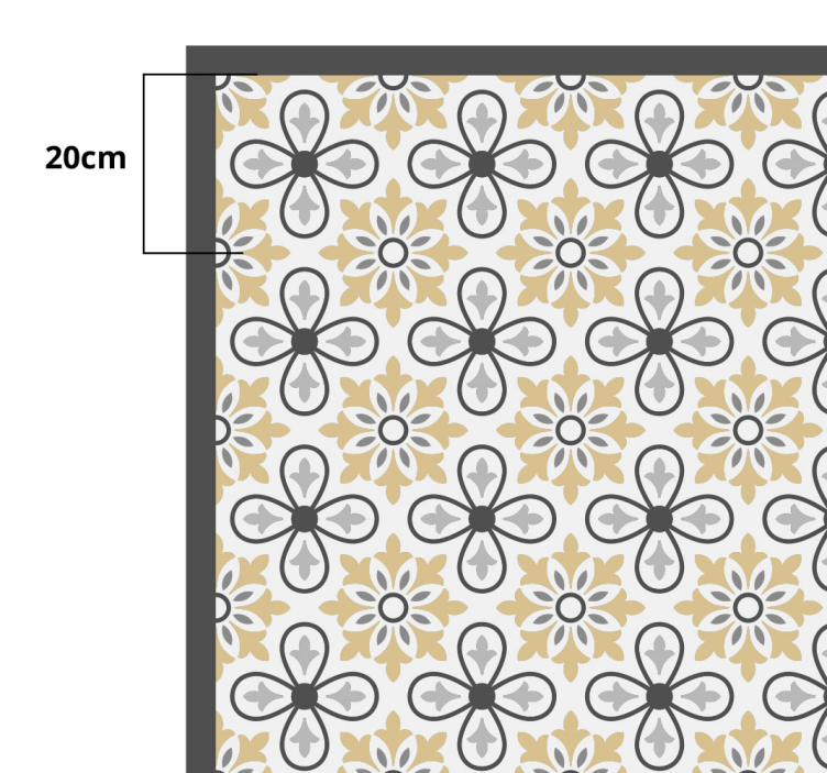 Alfombra vinílica cocina patrón floral antiguo - TenVinilo