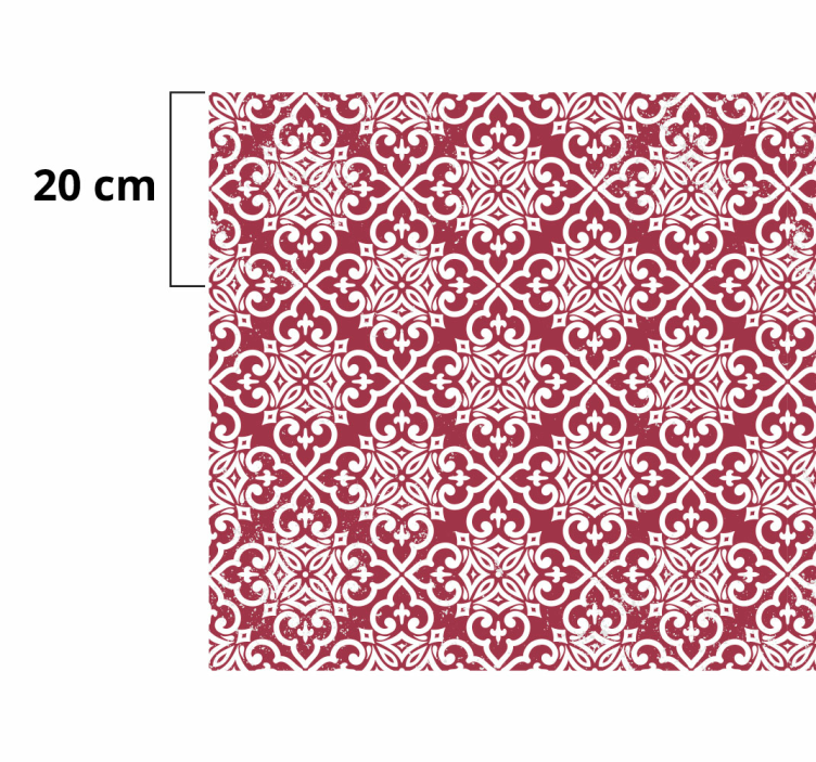 Alfombra vinilo cocina vintage rojo marroquí - TenVinilo