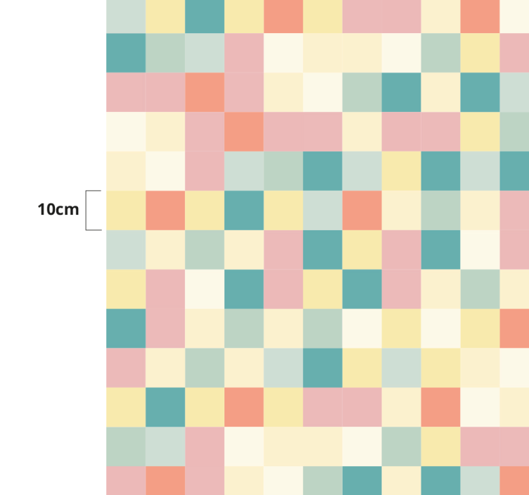 Alfombra vinílica juvenil con cuadrados de colores - TenVinilo