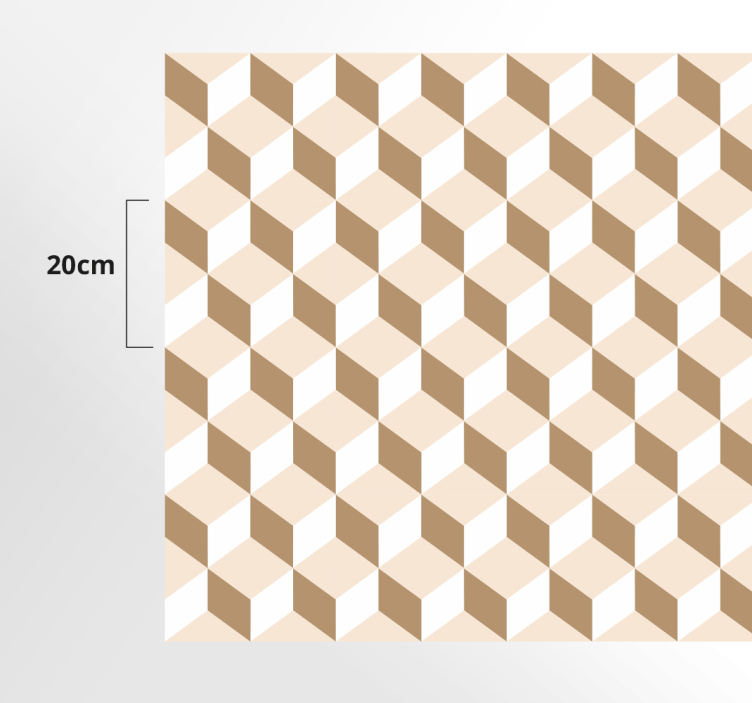 Alfombra vinílica cocina moderna cubos beige - TenVinilo