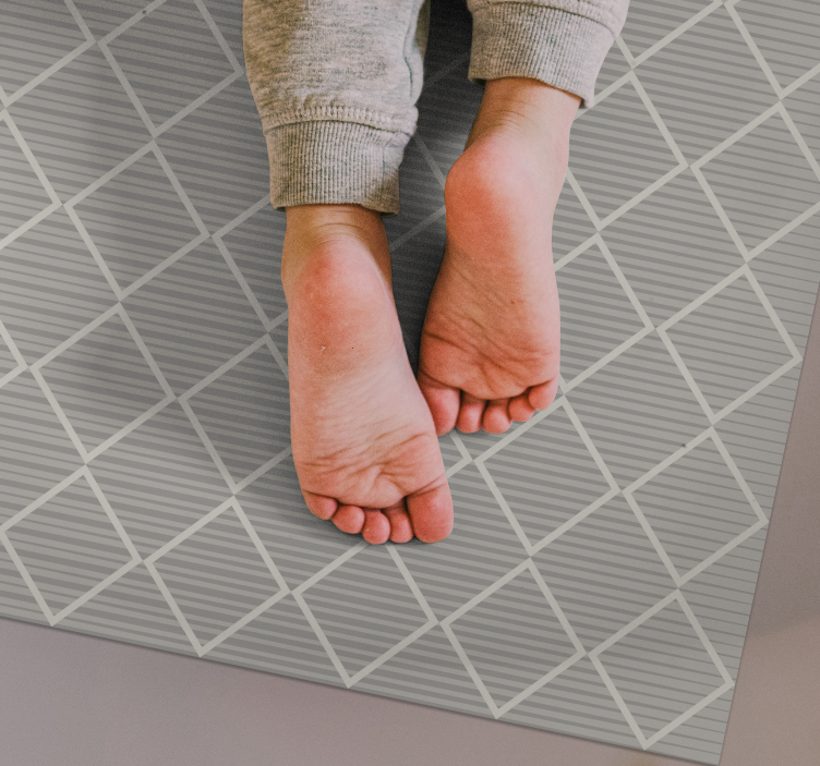 Alfombra vinilo salón superficie con patrón de diamante - TenVinilo