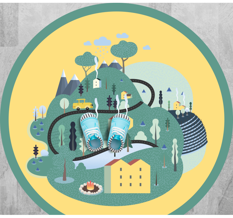 Alfombra carretera viaje lúdico por el paisaje - TenVinilo