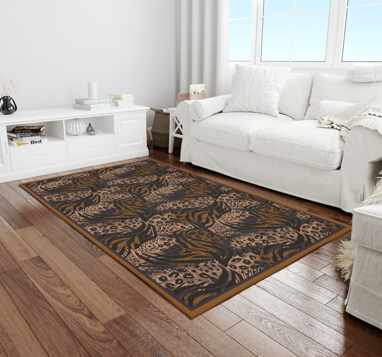 Alfombra vinílica animal print motivo de la selva exótica - TenVinilo