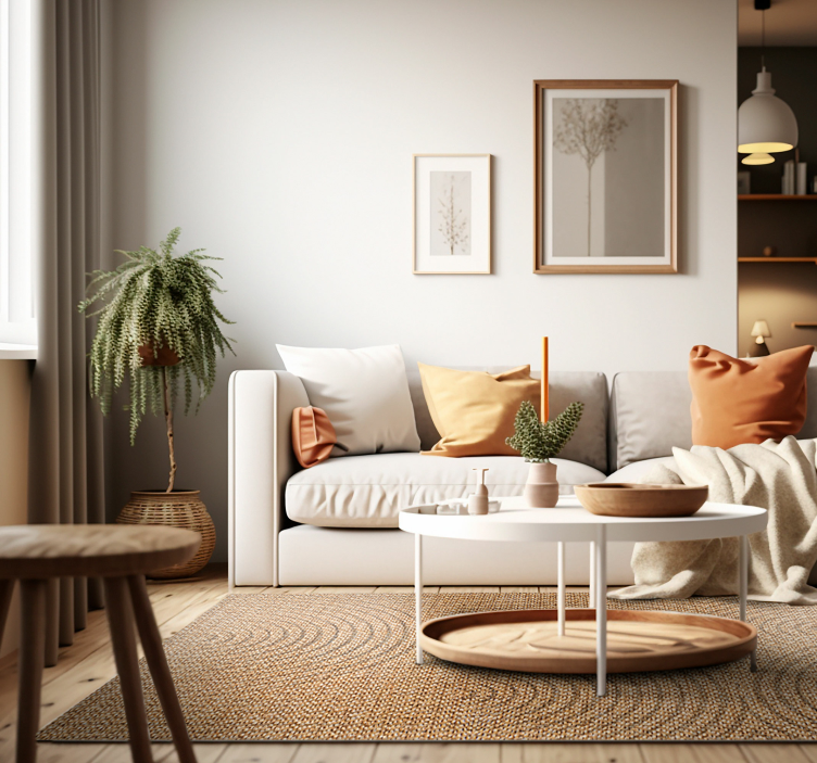 Alfombra vinílica salón efecto yute - TenVinilo