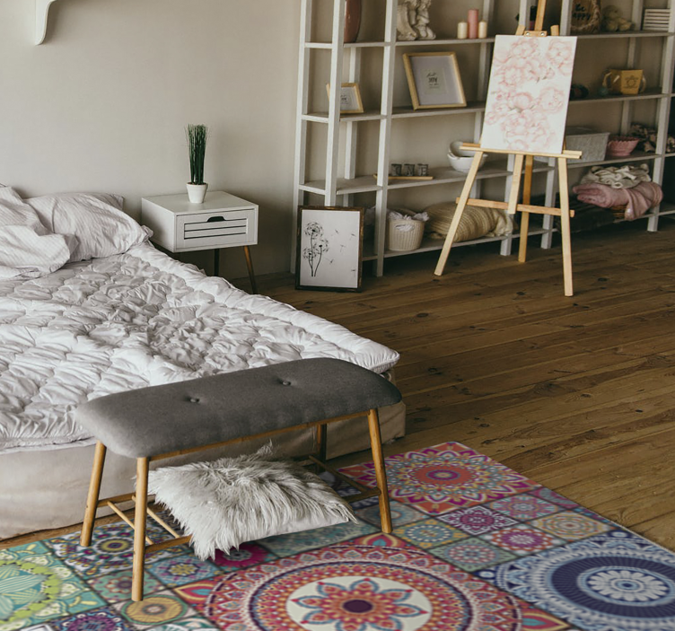 Alfombra hidráulica vinílica mandala - TenVinilo