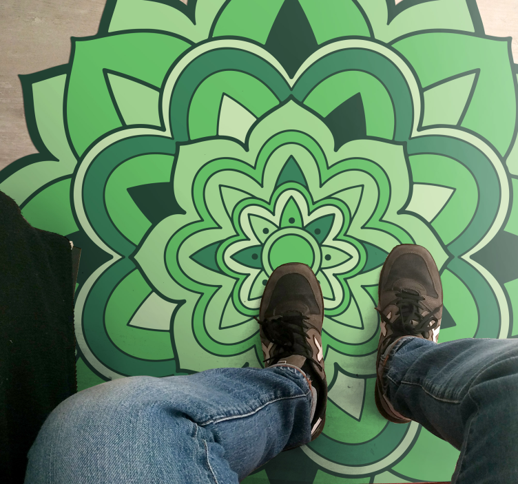 Alfombra vinílica verde mandala - TenVinilo