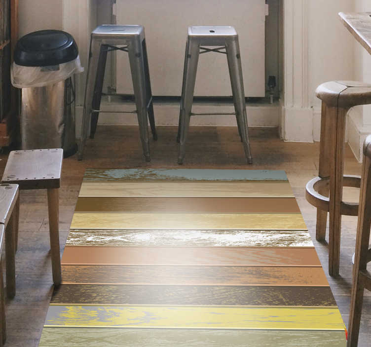 Alfombra vinílica madera tablones desgastados - TenVinilo