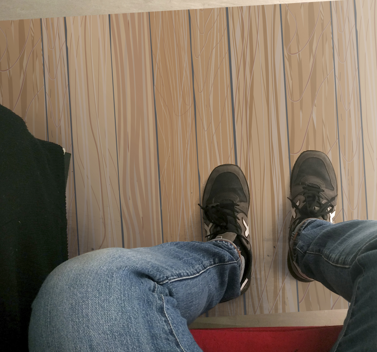 Alfombras vinilo salon tablero de madera clara - TenVinilo