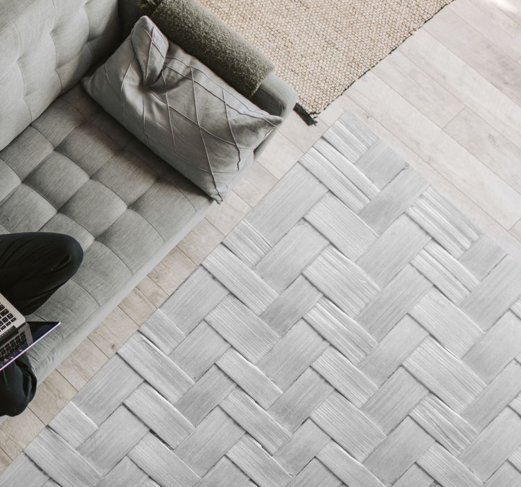 Alfombra vinílica madera gris efecto 3D - TenVinilo