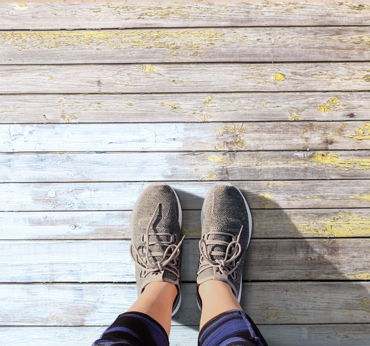 Alfombra vinílica madera tablones rústicos pintados - TenVinilo