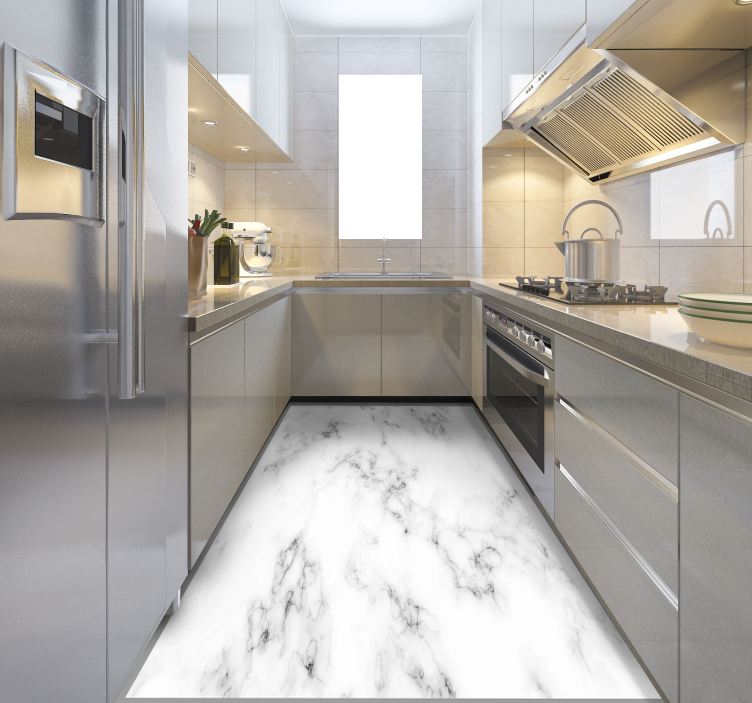 Alfombra vinílica cocina piedra mármol gris - TenVinilo