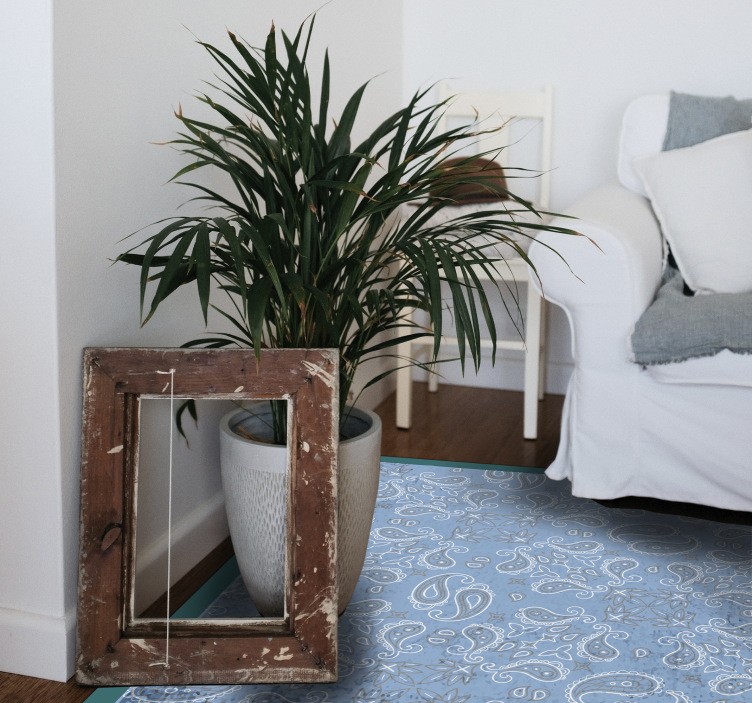 Alfombra hidráulica patrón de mosaico paisley - TenVinilo