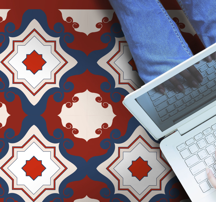 Alfombra hidráulica vinílica de mosaico intrincado - TenVinilo