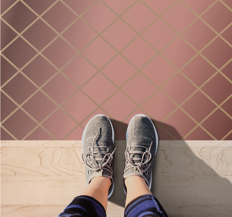 Alfombra vinílica moderna elegante patrón de diamantes - TenVinilo