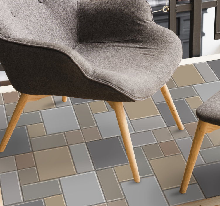 Alfombra hidráulica vinílica mosaico geométrico - TenVinilo