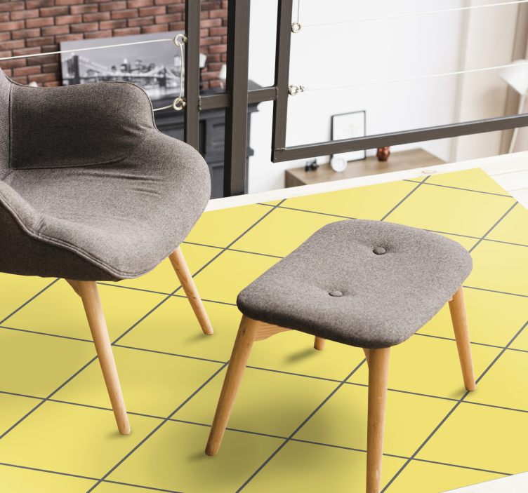 Alfombra vinilo salón diamantes amarillos - TenVinilo