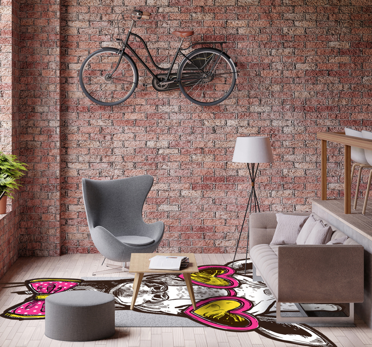 Alfombra vinílica animales girafa hipster - TenVinilo