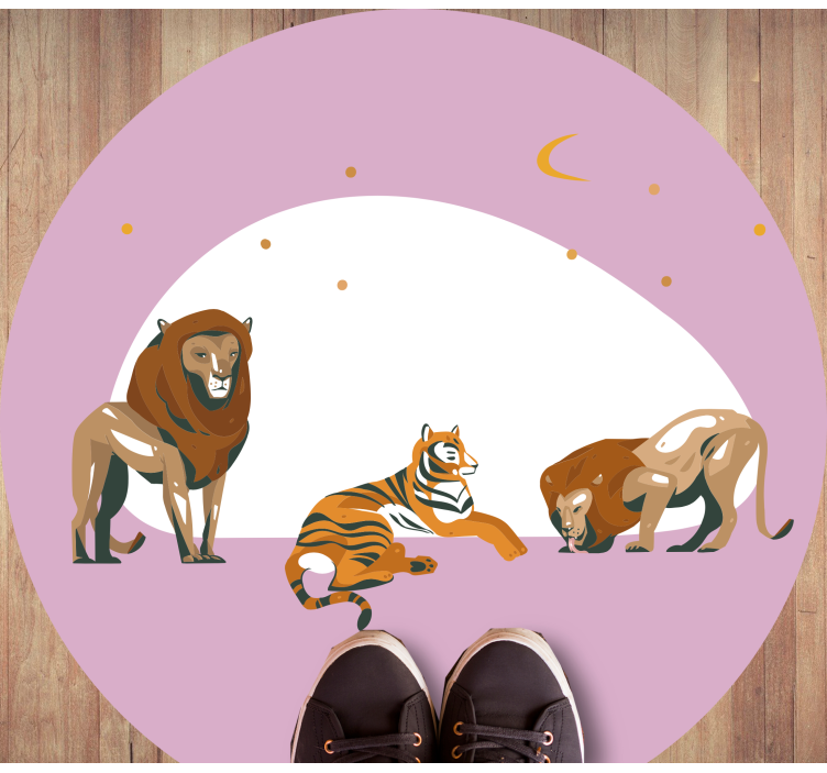 Alfombra vinílica animales fauna salvaje de safari - TenVinilo