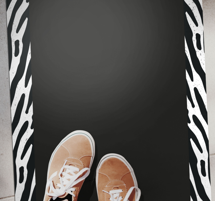 Alfombra vinilo animal print bordeado cebra - TenVinilo