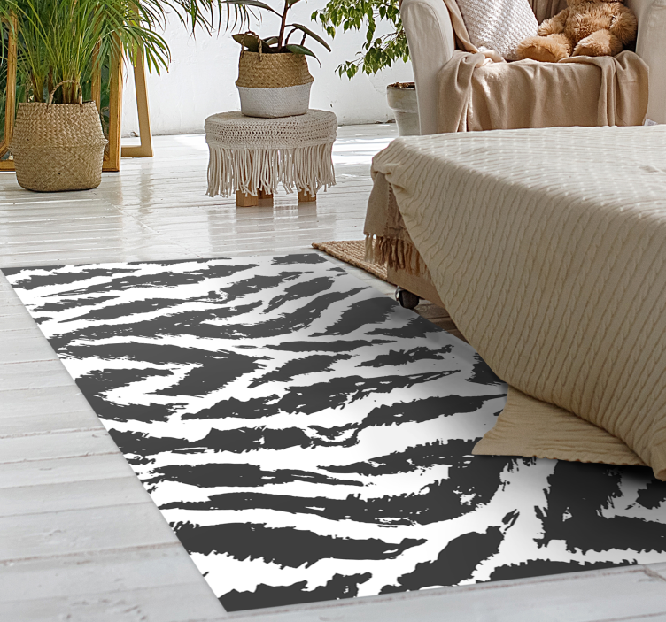 Alfombra vinílica animal print concepto de rayas de cebra - TenVinilo