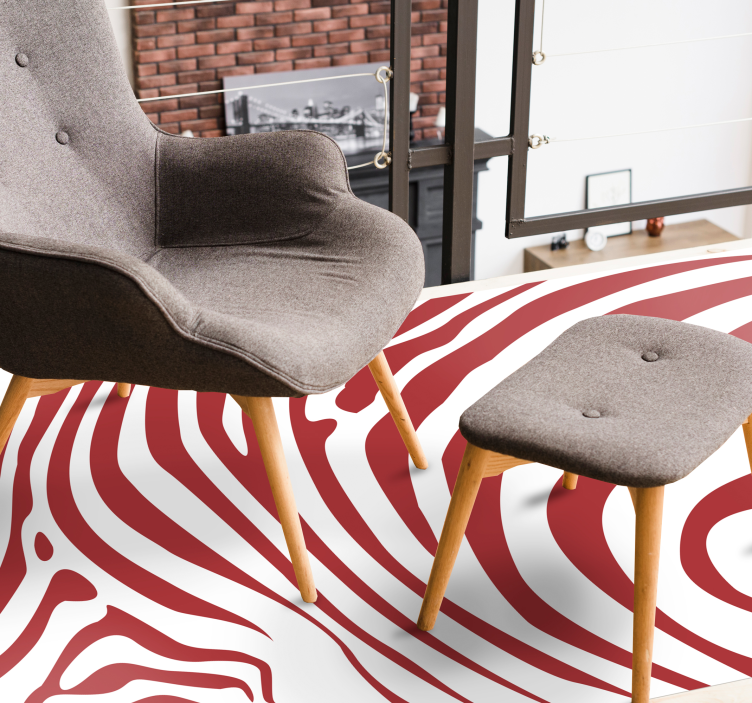 Alfombra vinílica animal print llamativas olas rojas - TenVinilo