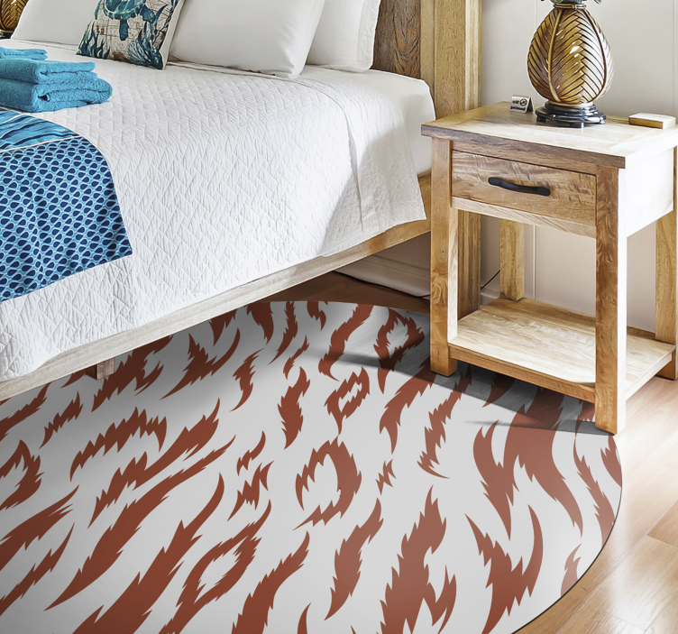 Alfombra vinílica animal print motivo de rayas de tigre - TenVinilo