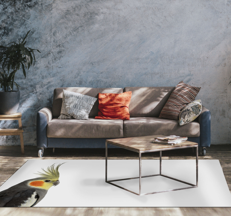 Alfombra vinílica animales silueta de cacatúa - TenVinilo