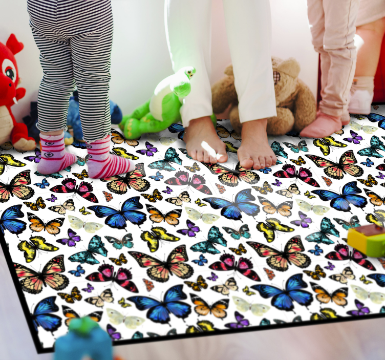 Alfombra vinílica animales colección de mariposas - TenVinilo