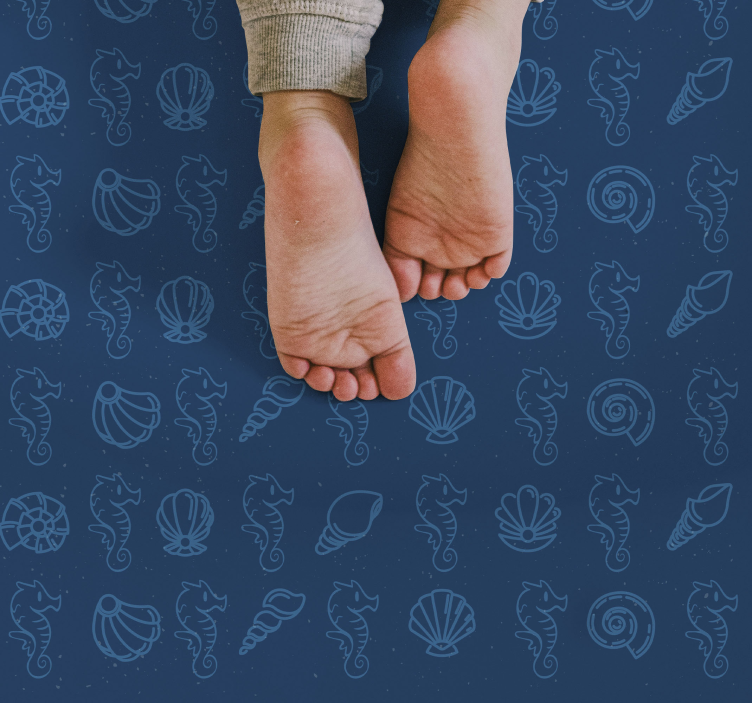 Alfombra vinílica animales ilustración de motivos marinos - TenVinilo