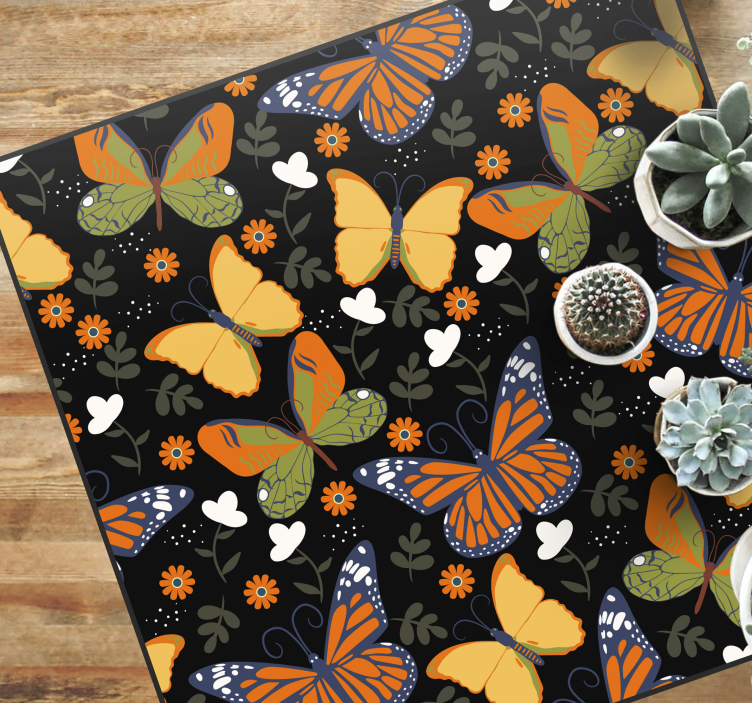 Alfombra vinílica animales motivo de mariposa - TenVinilo