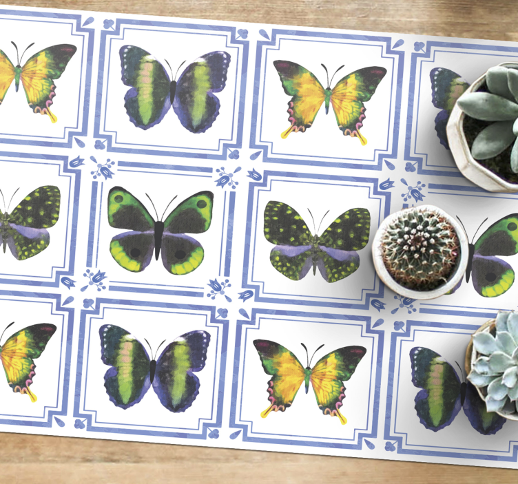 Alfombra vinílica animales patrón de mariposa - TenVinilo