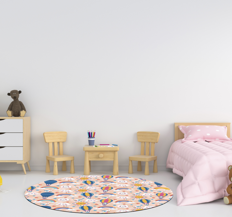 Alfombra vinílica bebé arcoiris y nubes - TenVinilo