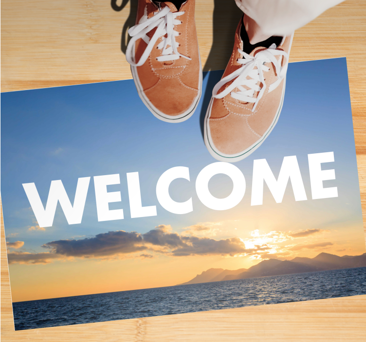 Alfombra vinílica entrada de bienvenida al atardecer - TenVinilo