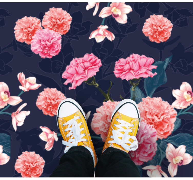 Alfombra vinilo cocina Clavo de olor rojo rosado - TenVinilo