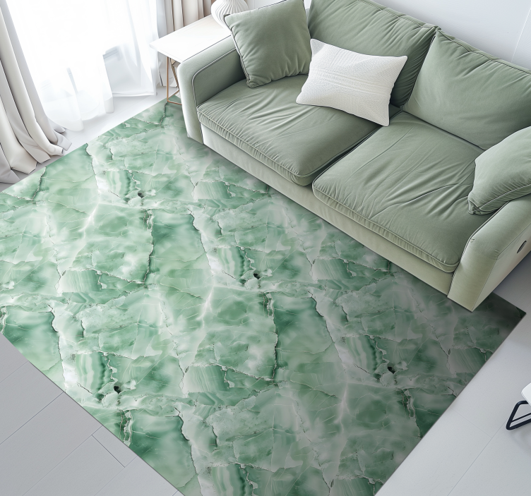 Alfombra vinílica efecto mármol color verde pastel - TenVinilo