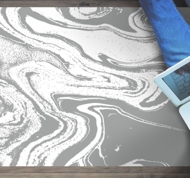Alfombra vinílica efecto mármol elegante remolino gris - TenVinilo