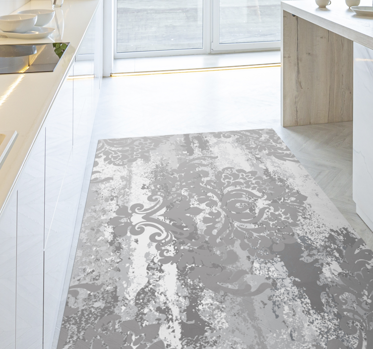 Alfombra vinílica efecto mármol elegantes remolinos grises - TenVinilo