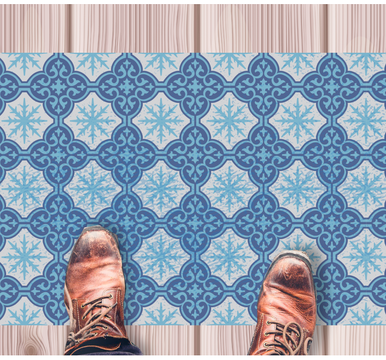 Alfombra hidráulica vinílica emblema de copo de nieve - TenVinilo