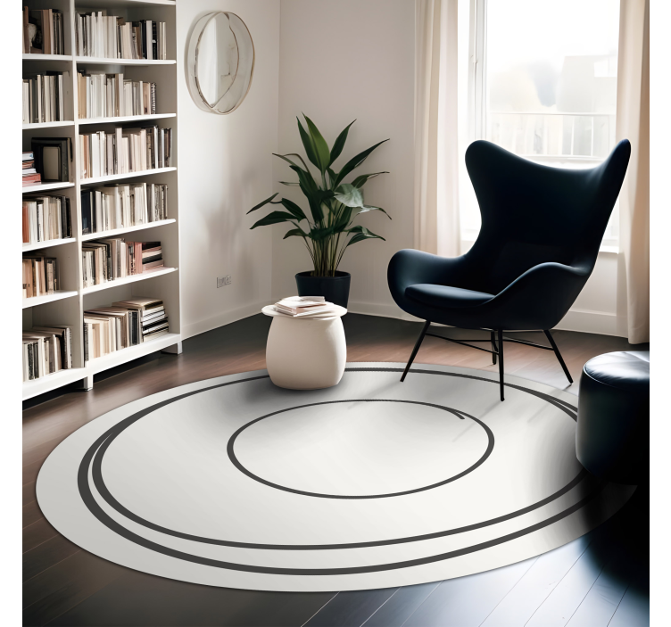 Alfombra vinílica estilo minimalista de líneas circulares - TenVinilo