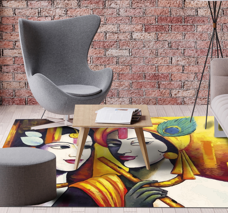 Alfombra vinilo salón esencia cultural - TenVinilo