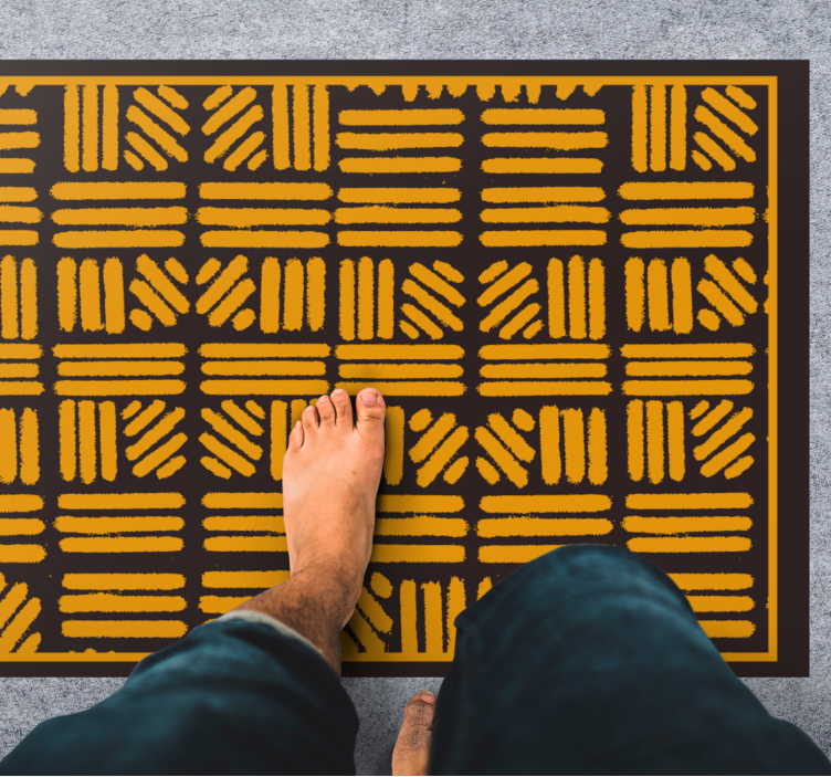 Alfombra vinílica étnica patrón geométrico abstracto - TenVinilo