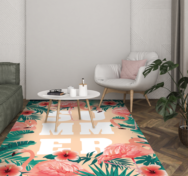 Alfombra vinílica evento tema de flamenco de verano - TenVinilo