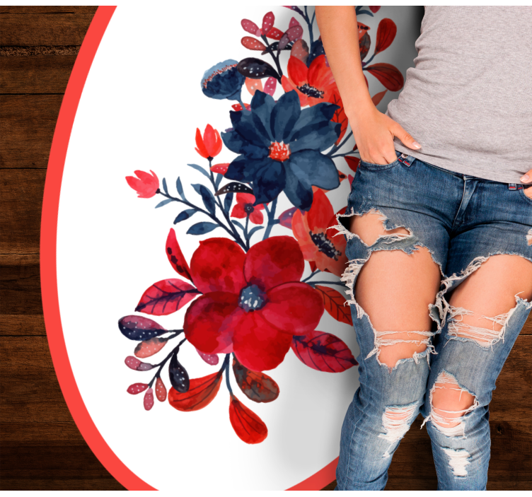 Alfombra vinílica flores arreglo floral - TenVinilo