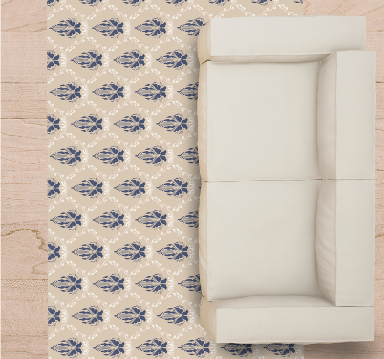 Alfombra vinilo salón delicados motivos florales - TenVinilo