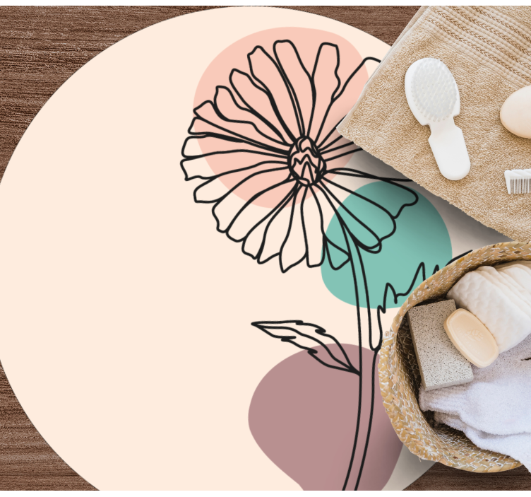 Alfombra vinílica flores elegante silueta floral - TenVinilo