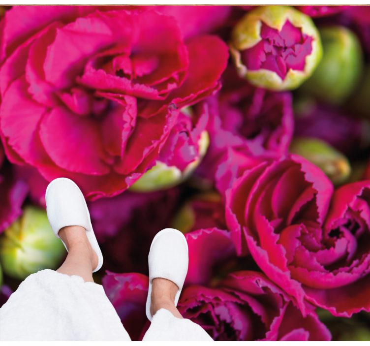 Alfombra vinílica flores florecillas brillantes - TenVinilo