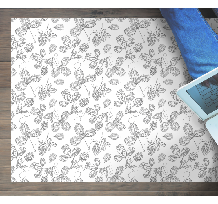 Alfombra vinilo flores lineal botánico - TenVinilo